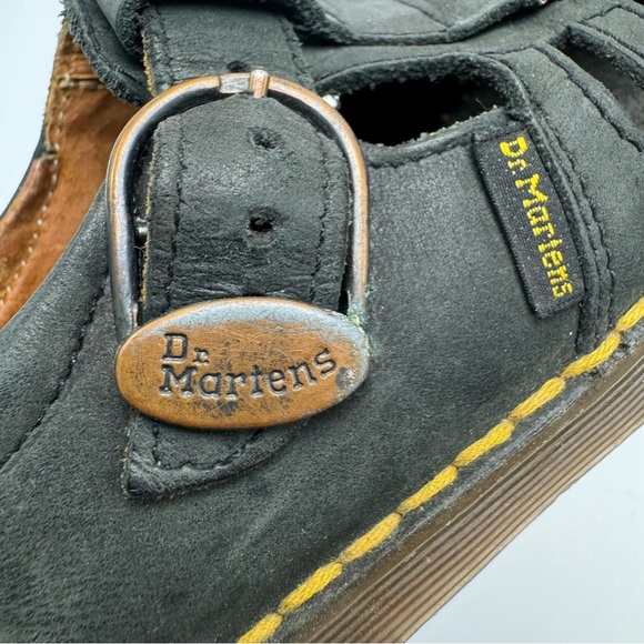 Doc Martens Mary Jane Fisherman Vintage Black Leather Size 11 Made In England - Picture 13 of 13